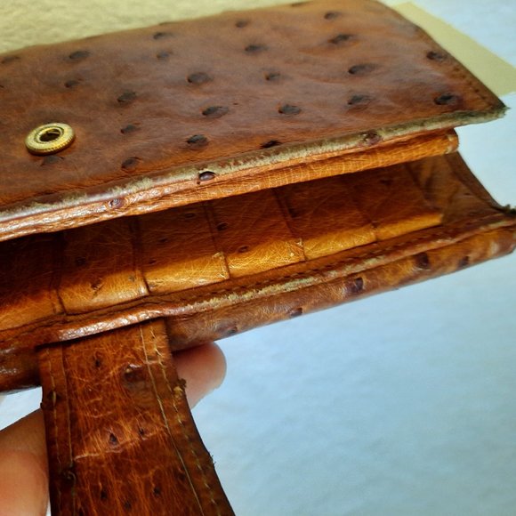 Gucci Brown Ostrich Leather Key & Card Holder - Picture 6 of 8